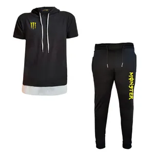 ست تی شرت کلاه دار و شلوار ورزشی مردانه مدل ma کد 3333