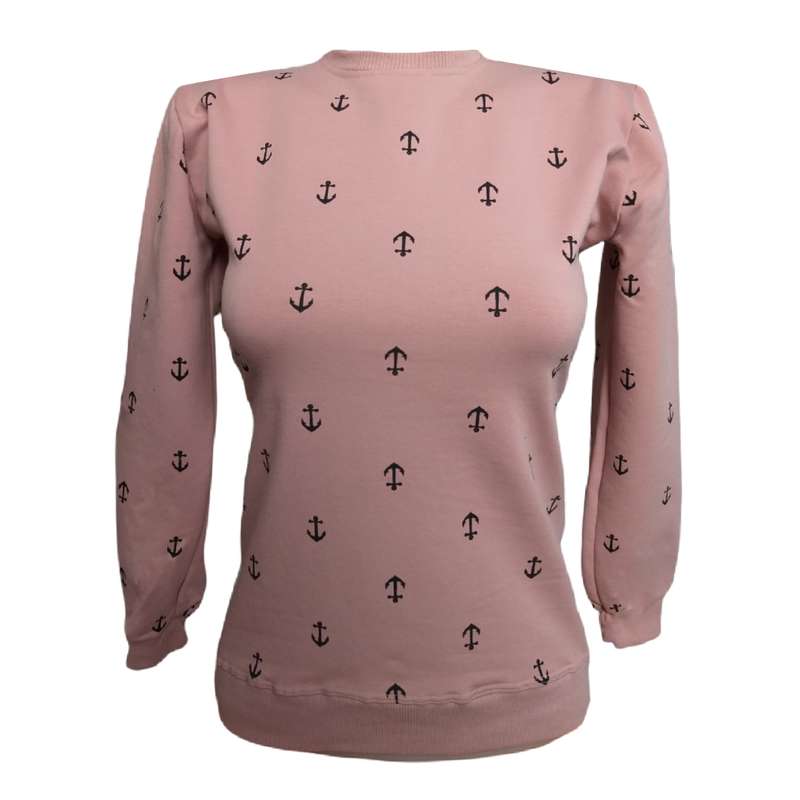 سویشرت زنانه مدل لنگر  کد 0089 رنگ کالباسی