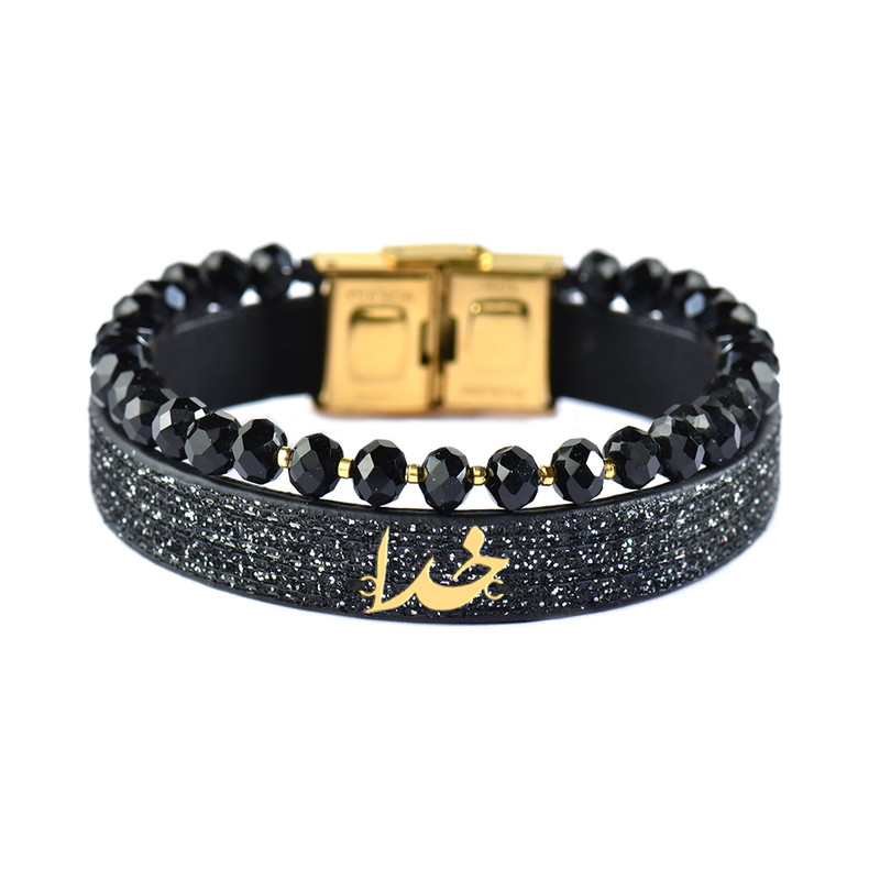 دستبند طلا 18 عیار مردانه فرشته طرح خدا کد UBCHL0005-0004