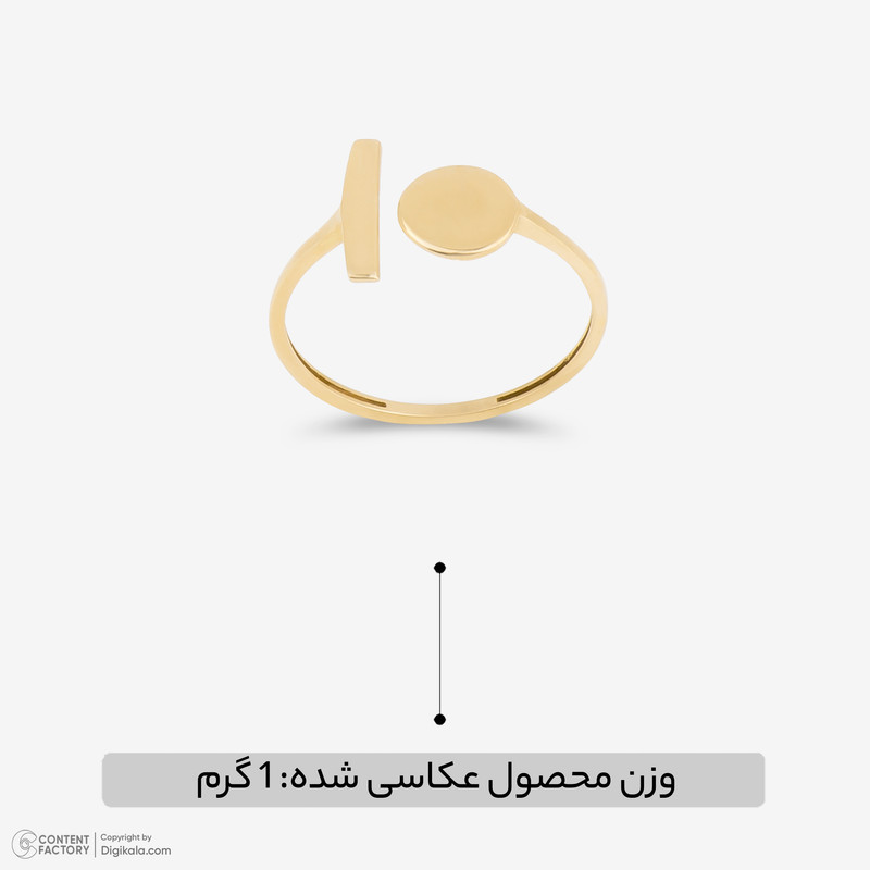انگشتر طلا 18 عیار زنانه گالری طلا و جواهر هانی مدل 1-00