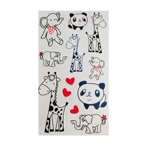 تتو موقت طرح زرافه و فیل و پاندا کد 60