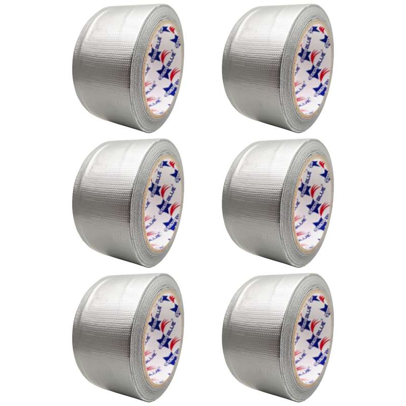 چسب پهن برزنتی استار بلو مدل SB-25Y عرض 5 سانتی متر مجموعه 6 عددی