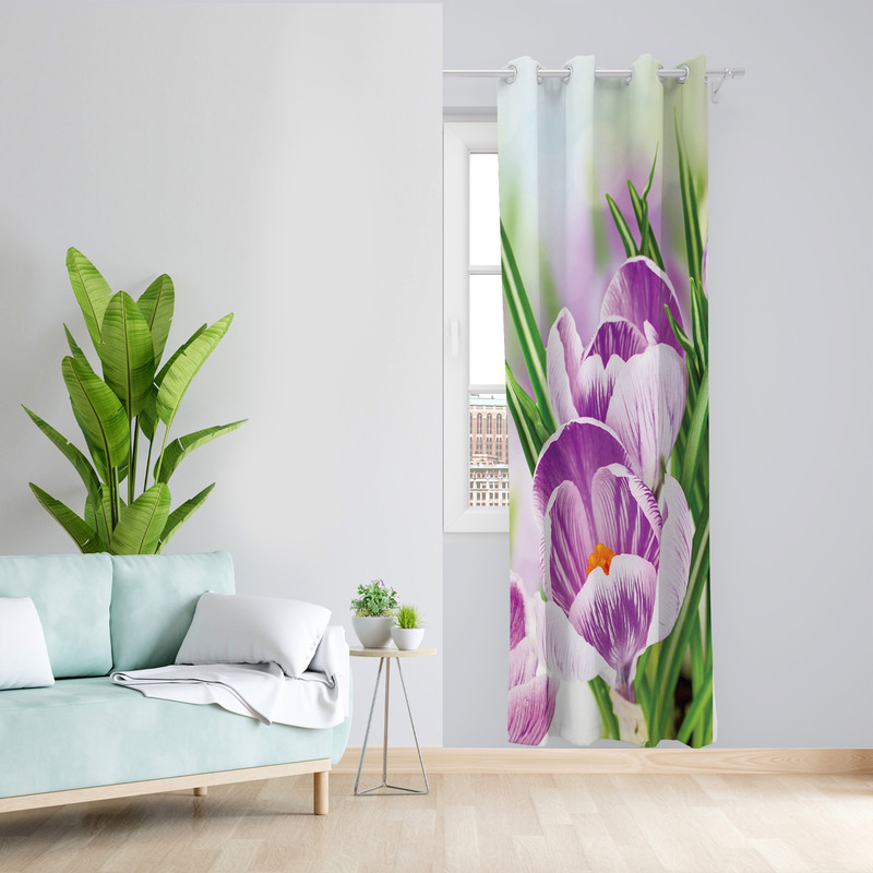 پرده طرح گل مدل مخمل پانچی کد L 435_R_ Z سایز 140x200 سانتی متر