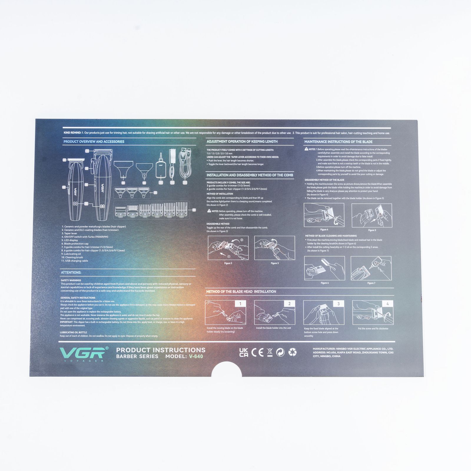 ست ماشین اصلاح موی سر و صورت وی جی ار مدل V-640 بسته 2 عددی -  - 13