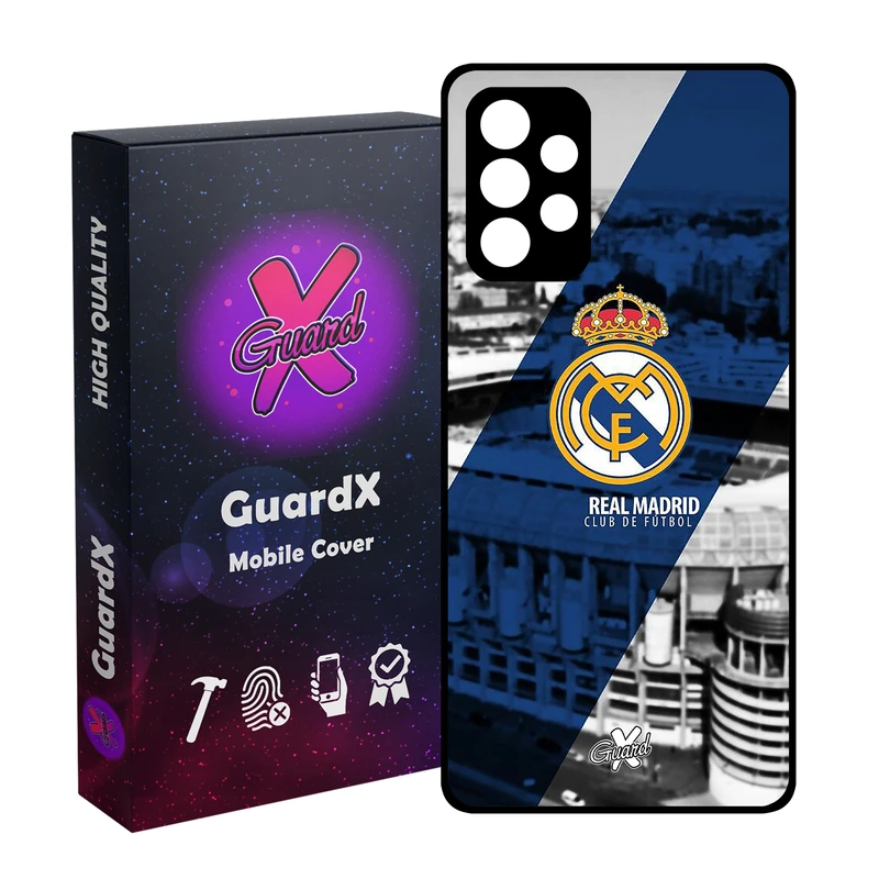 کاور گارد ایکس طرح Real Madrid مدل Glass10054 مناسب برای گوشی موبایل سامسونگ Galaxy A52