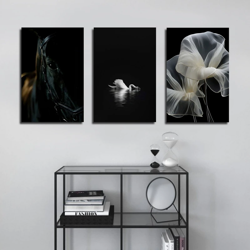 تابلو شاسی بکلیت طرح اسب سیاه مدل SH-2966 مجموعه 3 عددی