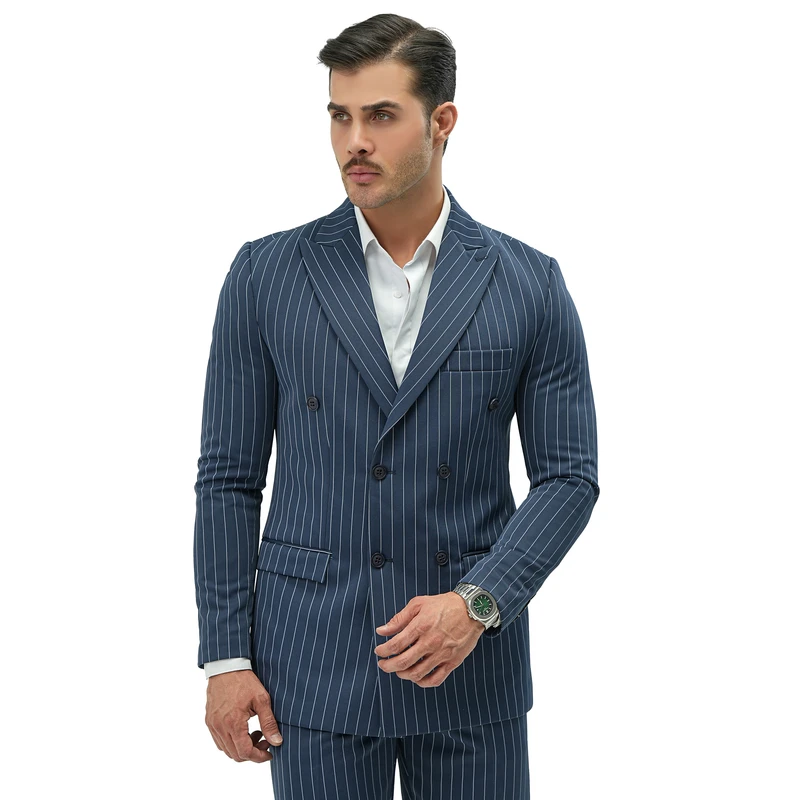 عکس شماره 3 : کت و شلوار مردانه مدل دبل برس کد 3070