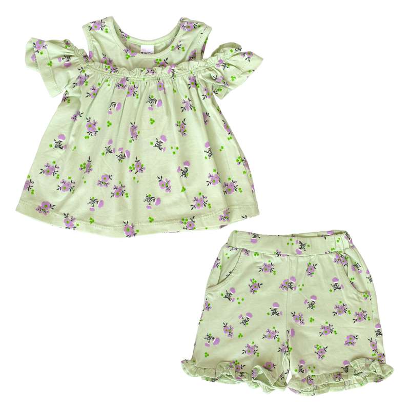 ست تونیک و شلوارک دخترانه مدل PONTIK DESENLI