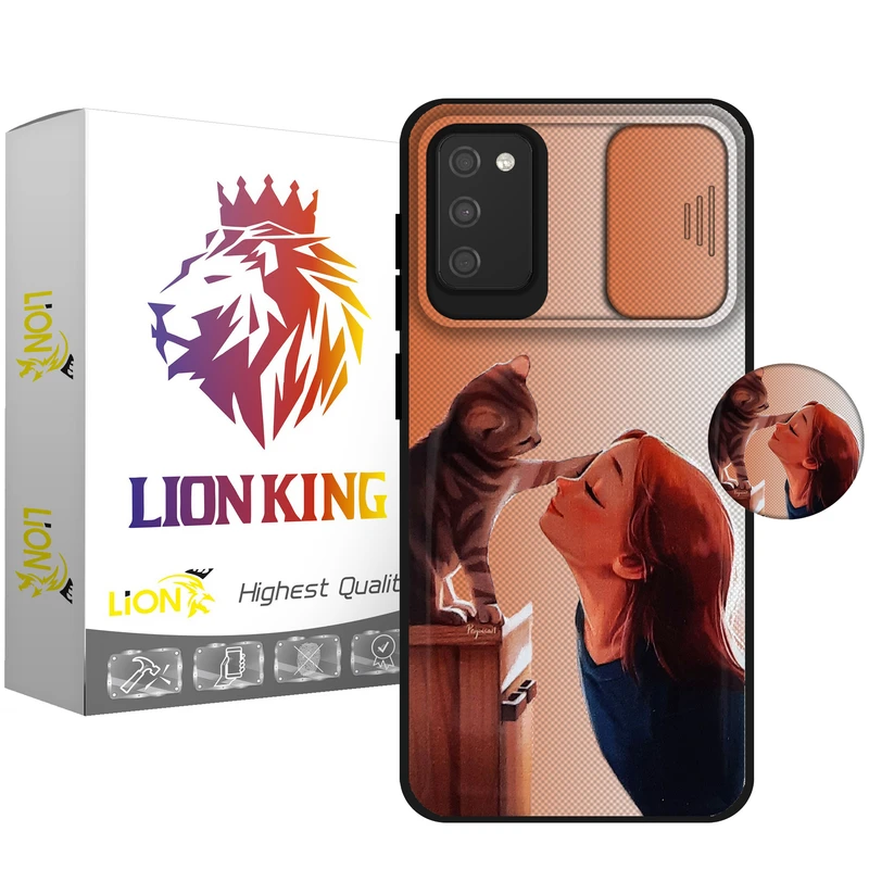 کاور لاین کینگ مدل GORBEHNAZ J2 مناسب برای گوشی موبایل سامسونگ Galaxy A03s به همراه پایه نگهدارنده