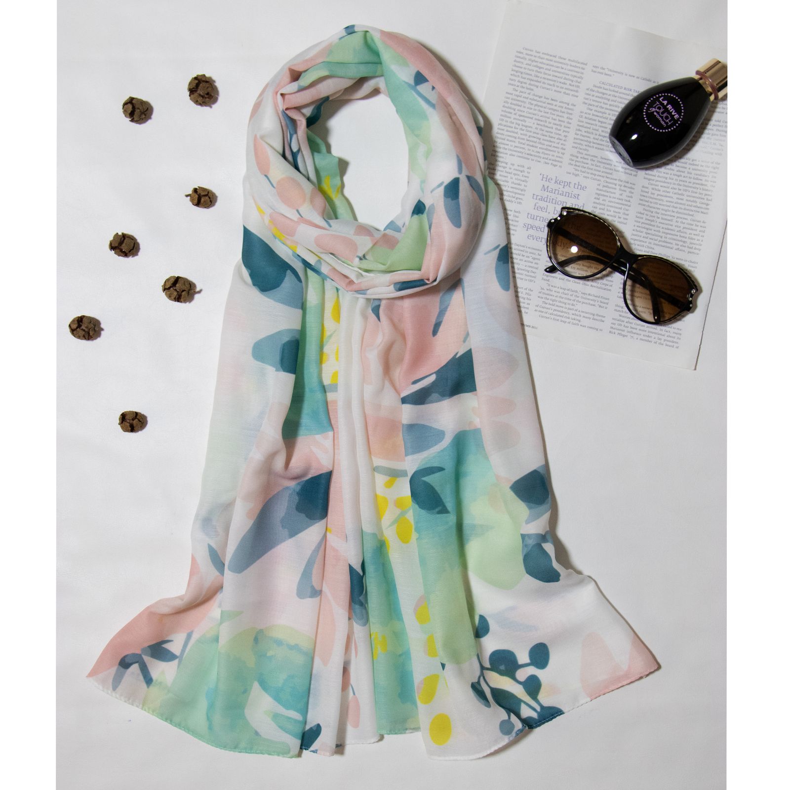 شال زنانه مدل تابستانه برگ کد ana-1493 -  - 6