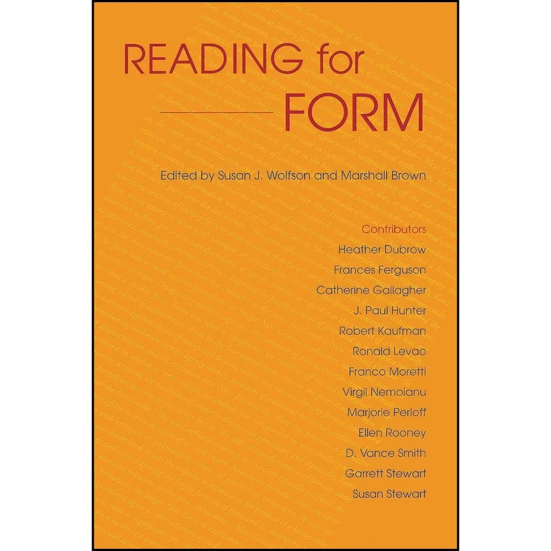 کتاب Reading for Form  اثر Susan J. Wolfson and Marshall Brown انتشارات University of Washington Press