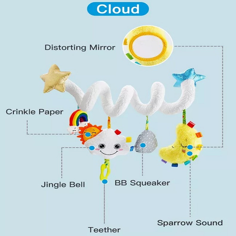 آویز تخت کودک جولی بی بی مدل WLTH8256J طرح ابر و ماه