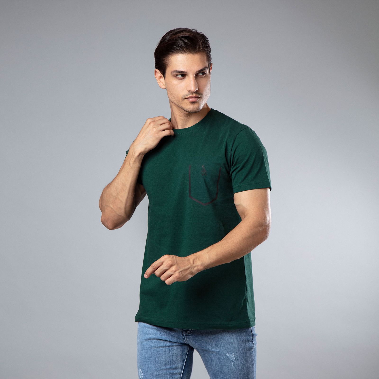 تی شرت آستین کوتاه مردانه باینت مدل 553-3 رنگ سبز