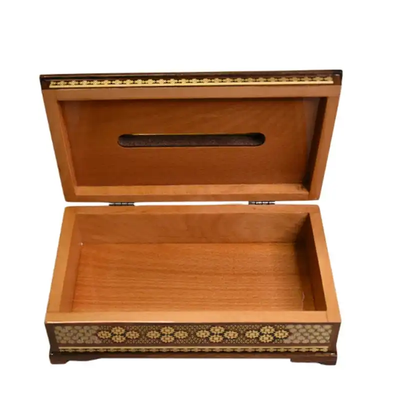 جعبه دستمال کاغذی خاتم کاری مدل اعلا کد 1001