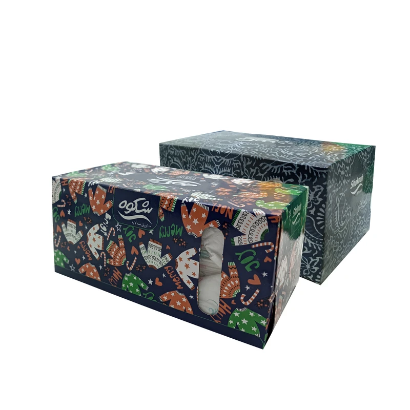 دستمال کاغذی 100 برگ شکوه مدل گلدار بسته 2 عددی