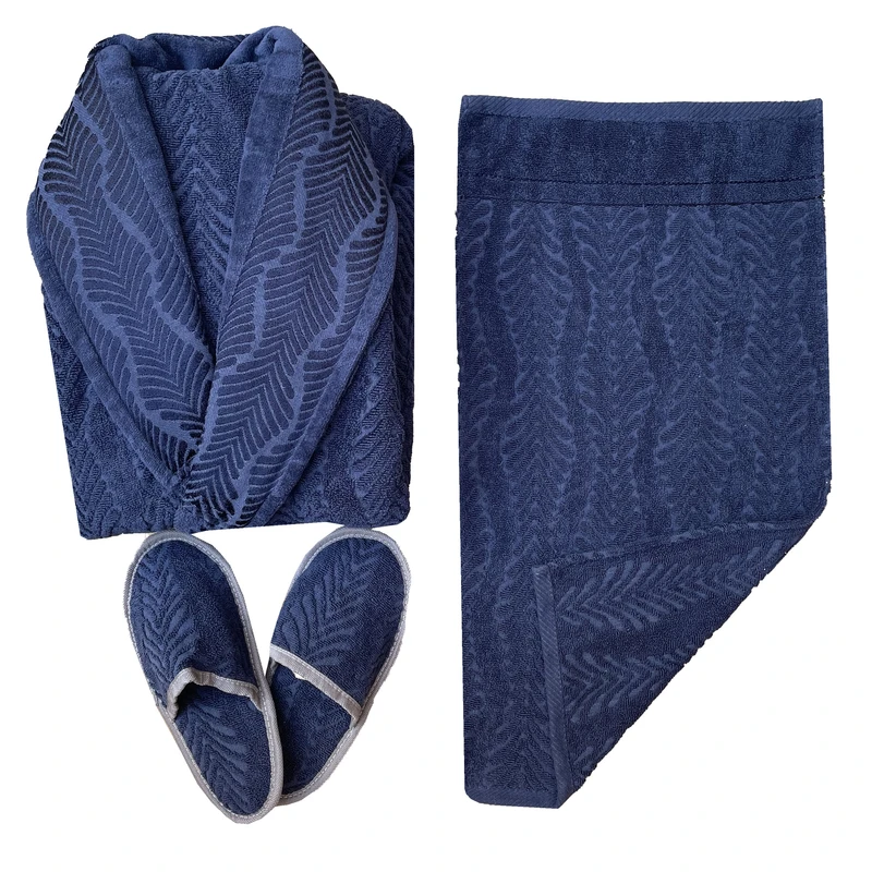 سرویس حوله پالتویی ۳ تکه هنرمند مدل لوکس لاین سایز ۱۲۵