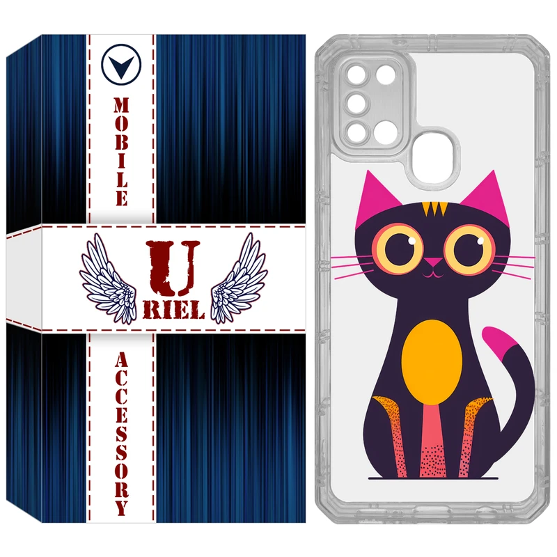 کاور یوریل مدل Clear کد 46 طرح گربه مناسب برای گوشی موبایل سامسونگ Galaxy A21S