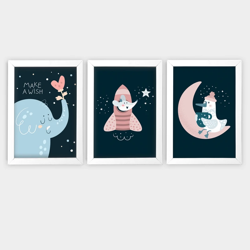 تابلو اتاق کودک آرتیفن کد K146W مجموعه 3 عددی