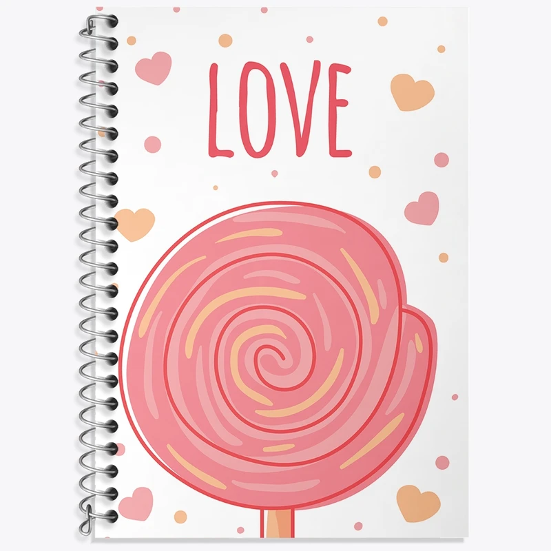 دفتر زبان 50 برگ خندالو مدل دو خط طرح Love کد N254