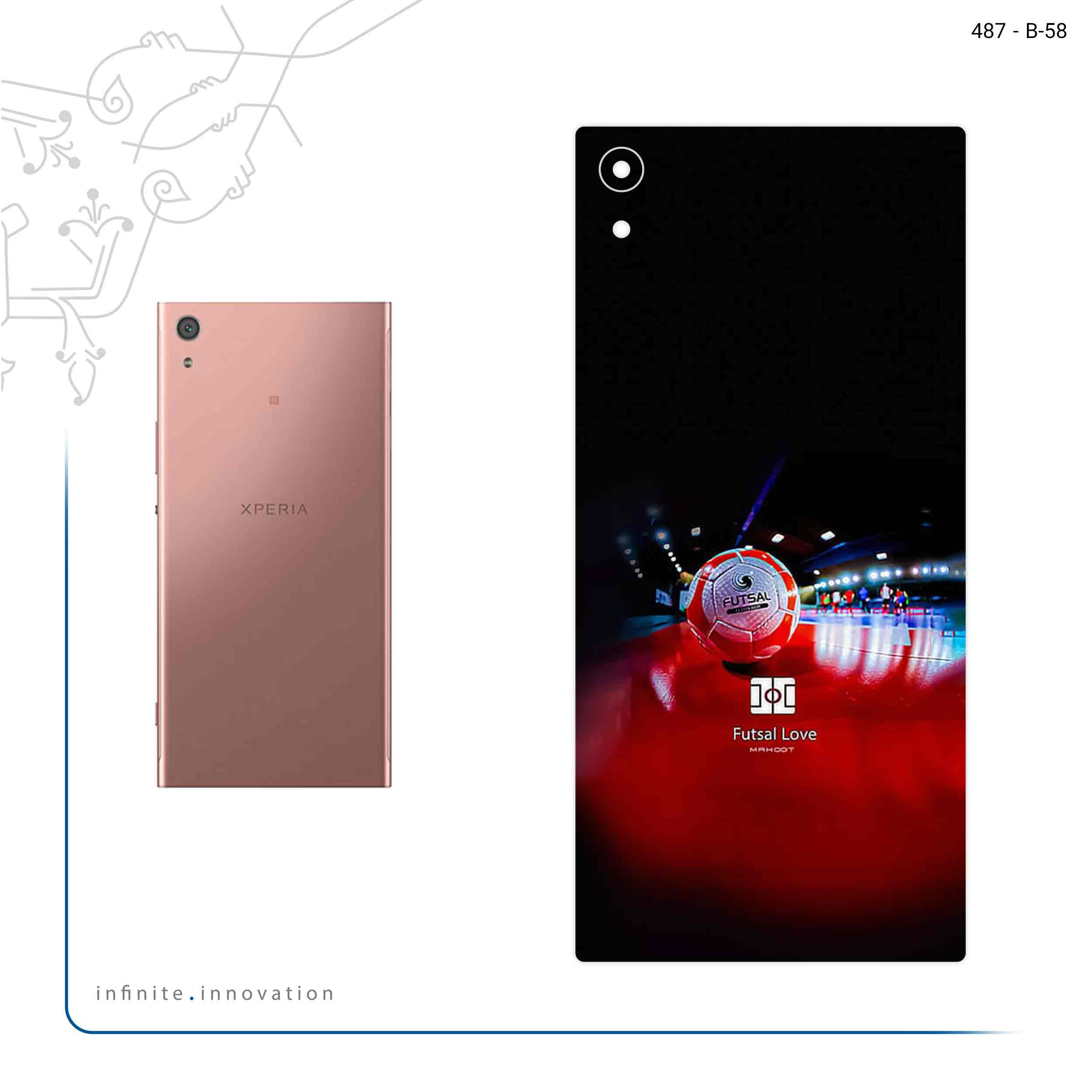 برچسب پوششی ماهوت مدل Futsal مناسب برای گوشی موبایل سونی Xperia XA1 Ultra
