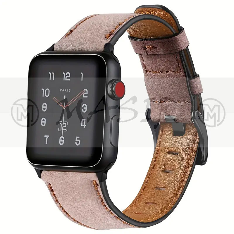 بند مسیر مدل Fashion Temu Leather Strap مناسب برای اپل واچ سری 1/2/3/4/5/6/7/8/9/ SE / ULTRA / ULTRA 2 سایز 42/44/45/49 میلی متری