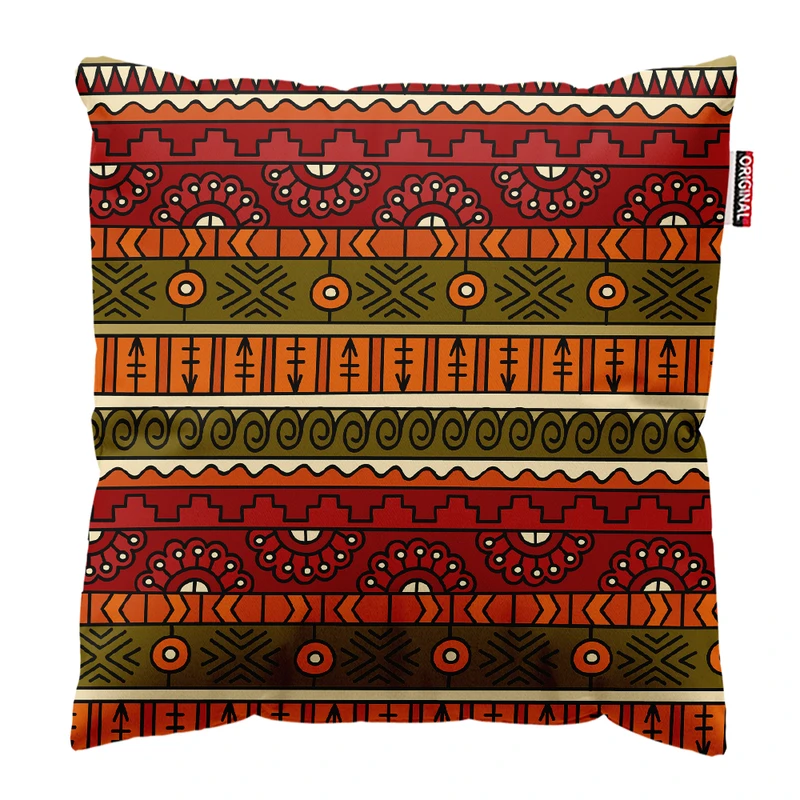 کوسن پاد آفرین مدل سنتی طرح گلیم فرش کد PK402049 سایز 40*40 سانتی متر