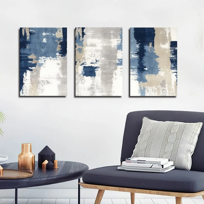 تابلو شاسی بکلیت طرح نقاشی سبک آبستره مدل SH-3147 مجموعه 3 عددی