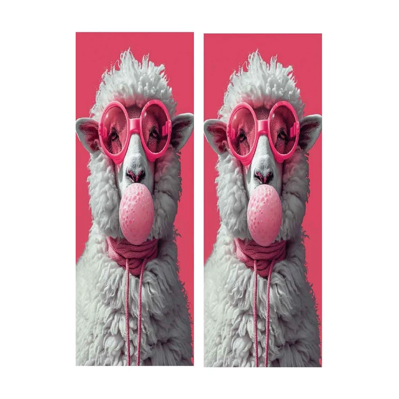 برچسب ستون خودرو طرح بز کد BS028 بسته دو عددی