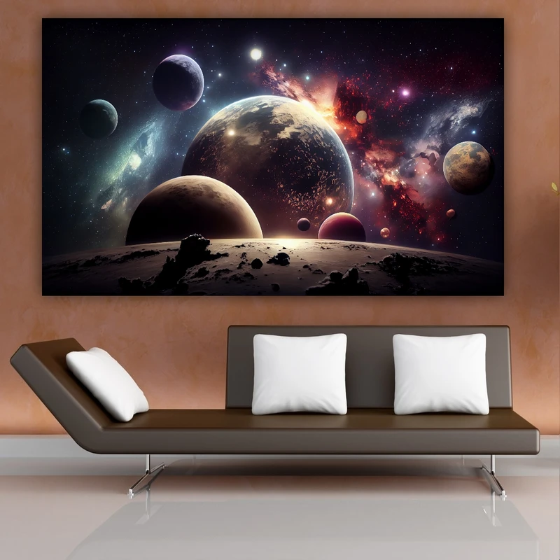 پوستر دیواری طرح مدرن کهکشان مدل کرات کد FP956