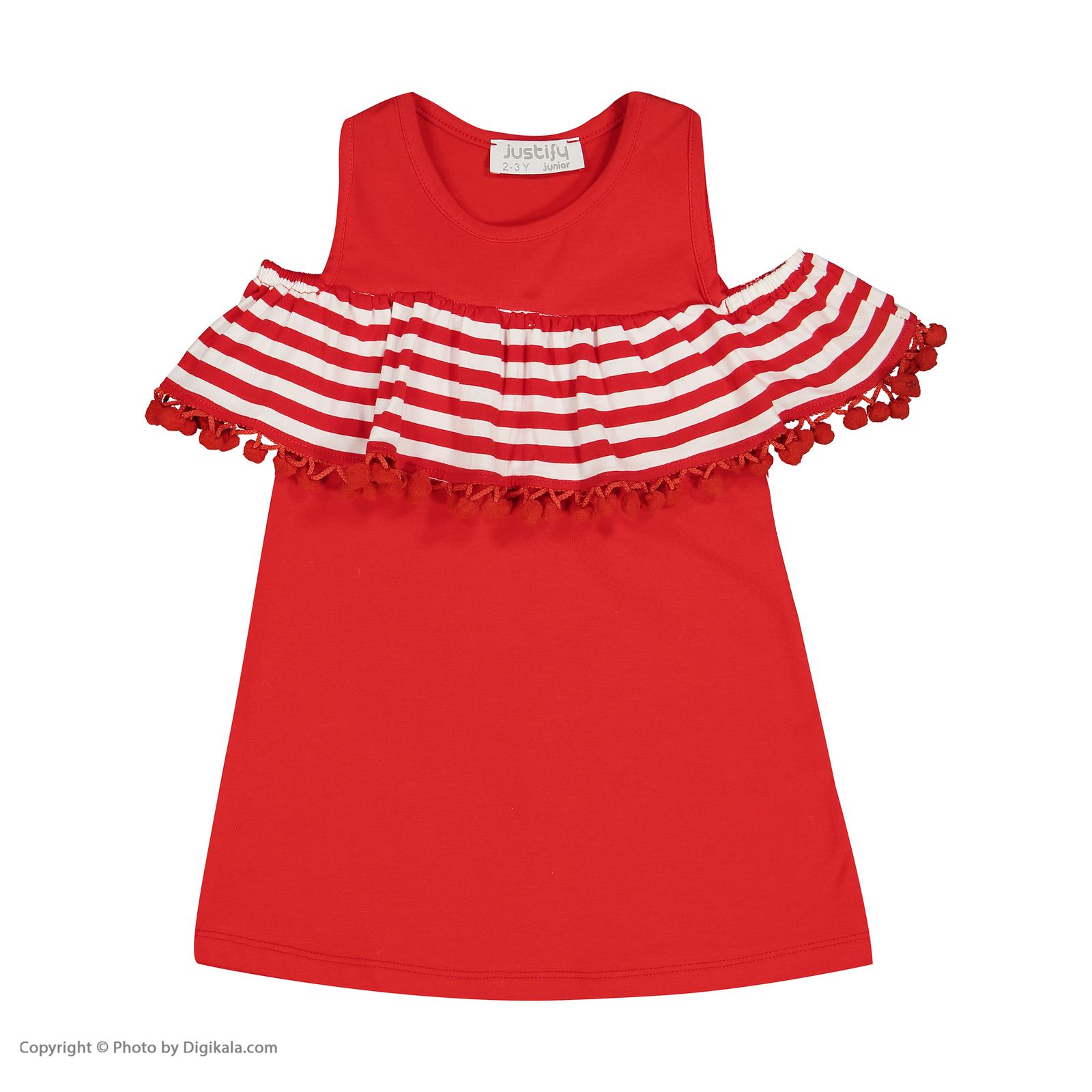 پیراهن دخترانه جاستیفای جونیور مدل K0442081DO-RED -  - 2