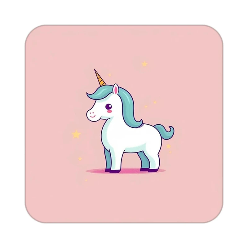 زیر لیوانی کاکتی طرح اسب تک شاخ و یونیکورن مدل mp29772