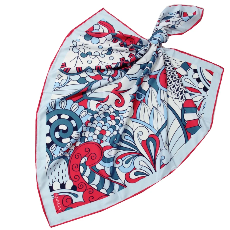 روسری زنانه مدل ابریشم توییل طرح تابستانه کد ana-5016