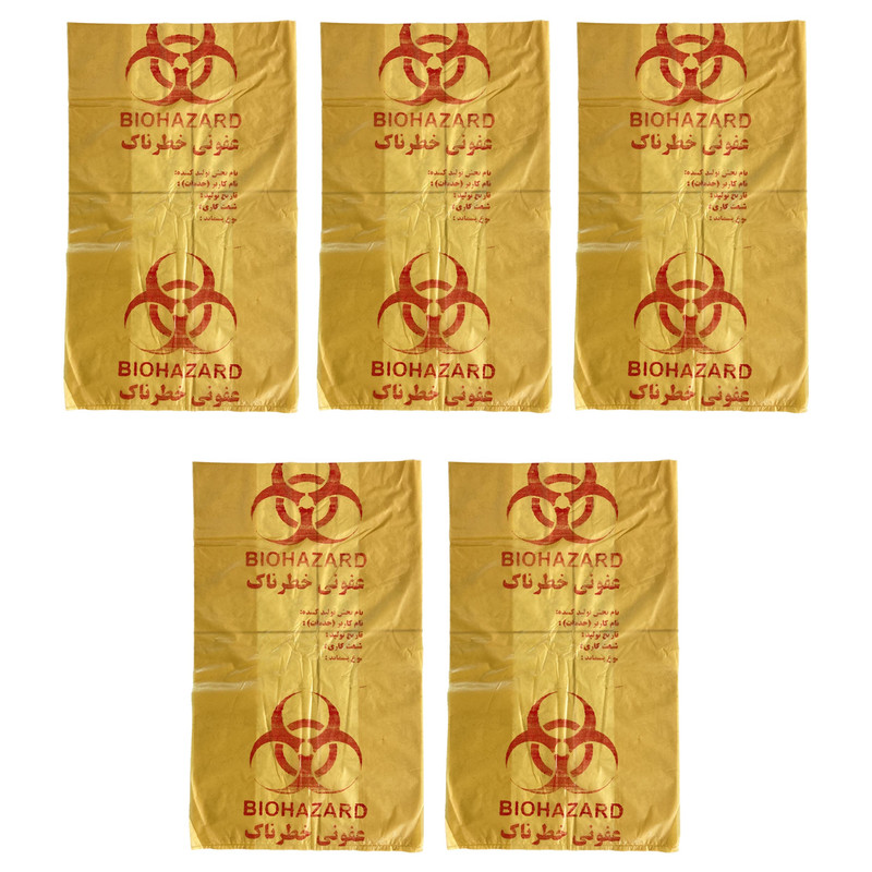 کیسه زباله طرح عفونی مدل ضخیم 70.65 بسته 20 عددی