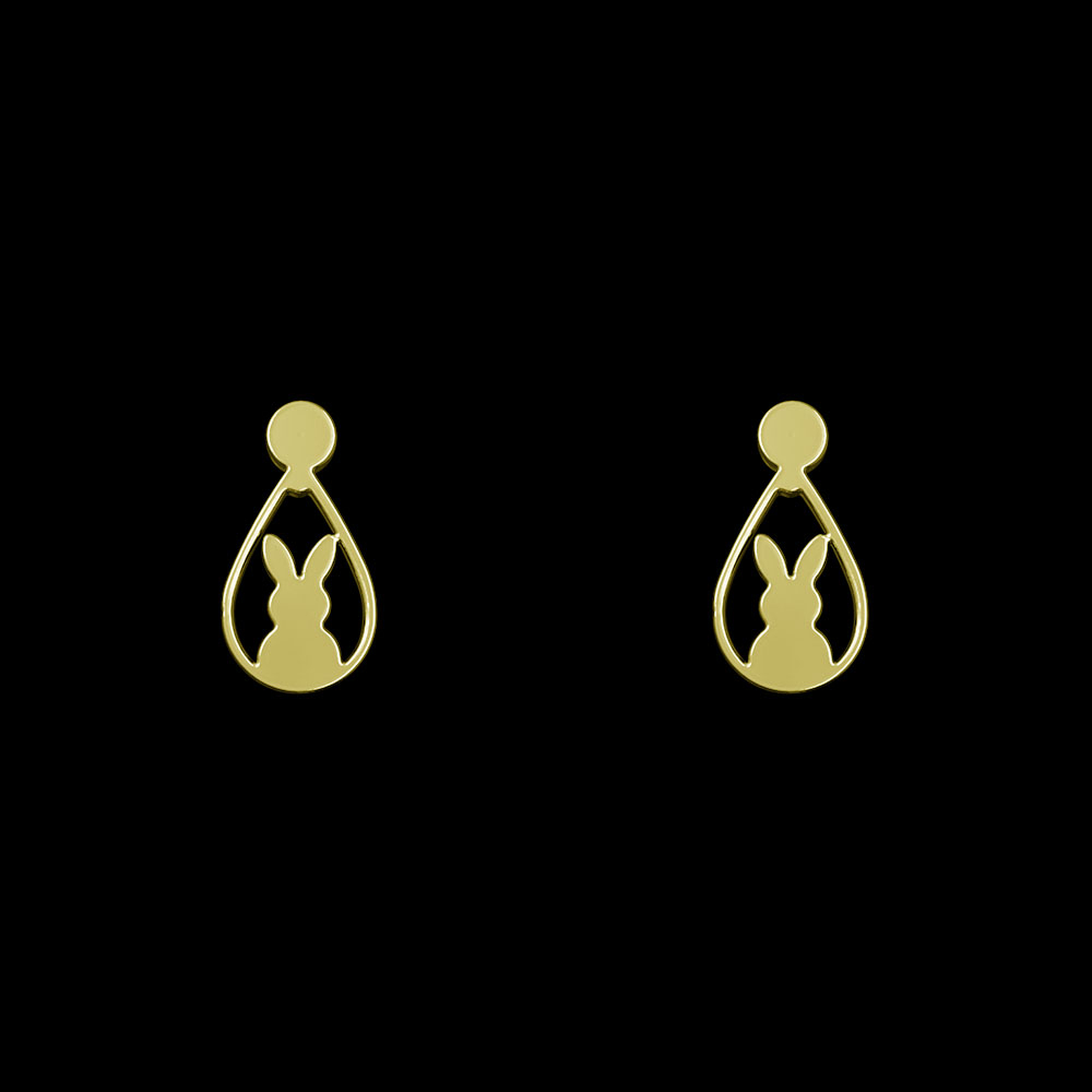 گوشواره طلا 18 عیار زنانه مدوپد مدل خرگوش کد GA1-10702