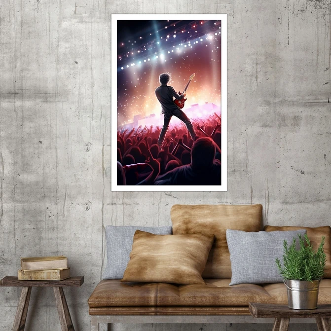 تابلو نوری بکلیت طرح آلات موسیقی و نوازندگی گیتار  مدل W-MID-17765