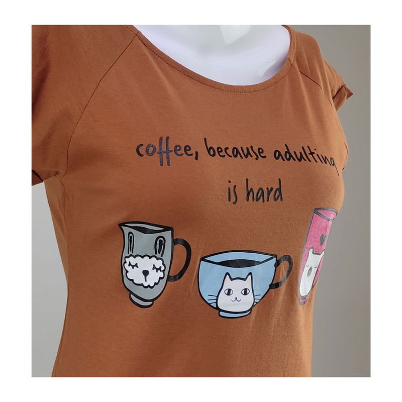 تی شرت آستین کوتاه زنانه مدل coffee کد 111