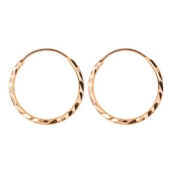 گوشواره طلا 18 عیار زنانه با طرح تراشدار مدل DK521