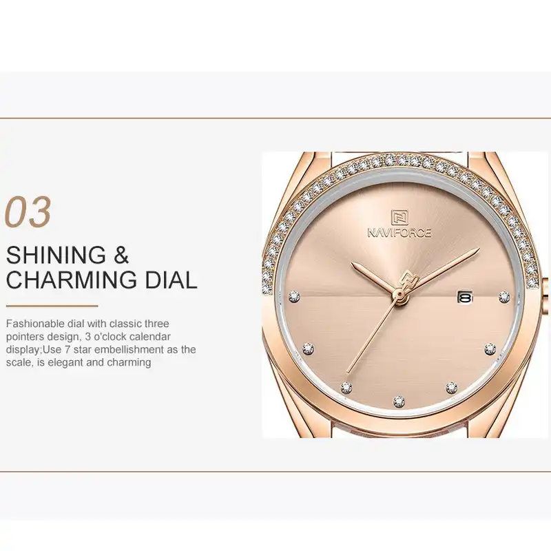 ساعت مچی عقربه ای زنانه نیوی فورس مدل NF5015L - RZ