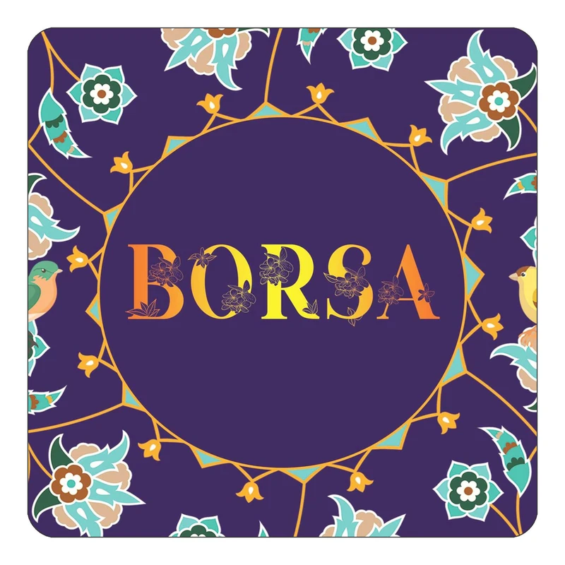 مگنت کاکتی طرح اسم برسا borsa مدل گل و بلبل کد mg12504