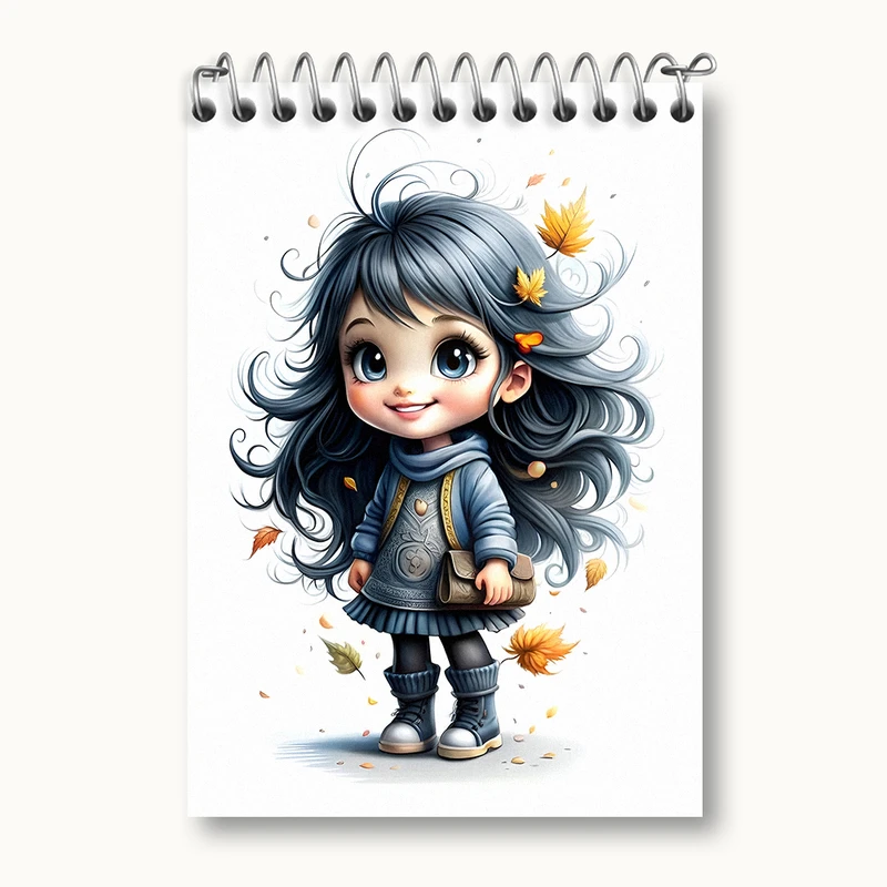 دفتر یادداشت 50 برگ خندالو طرح دخترانه کیوت کد N4877