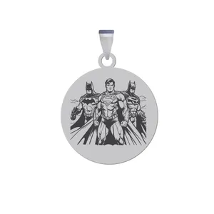 آویز گردنبند زنانه و مردانه هایکا مدل شخصیت کارتونی سوپرمن و بتمن کد ag.h 156