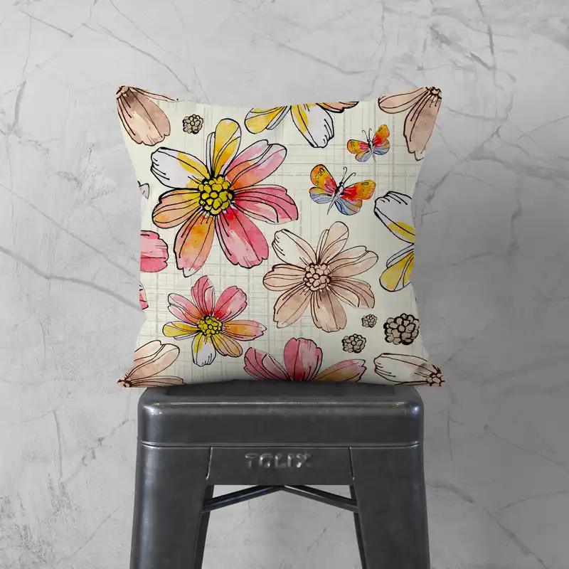 کاور کوسن مدل گل دورو طرح دار کد 1400166