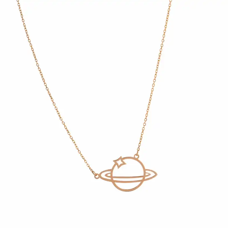 گردنبند طلا 18 عیار زنانه مدل سیاره