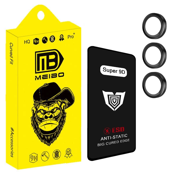 محافظ صفحه نمایش میبو مدل Super 9D مناسب برای گوشی موبایل سامسونگ Galaxy A16 به همراه محافظ لنز دوربین رینگی