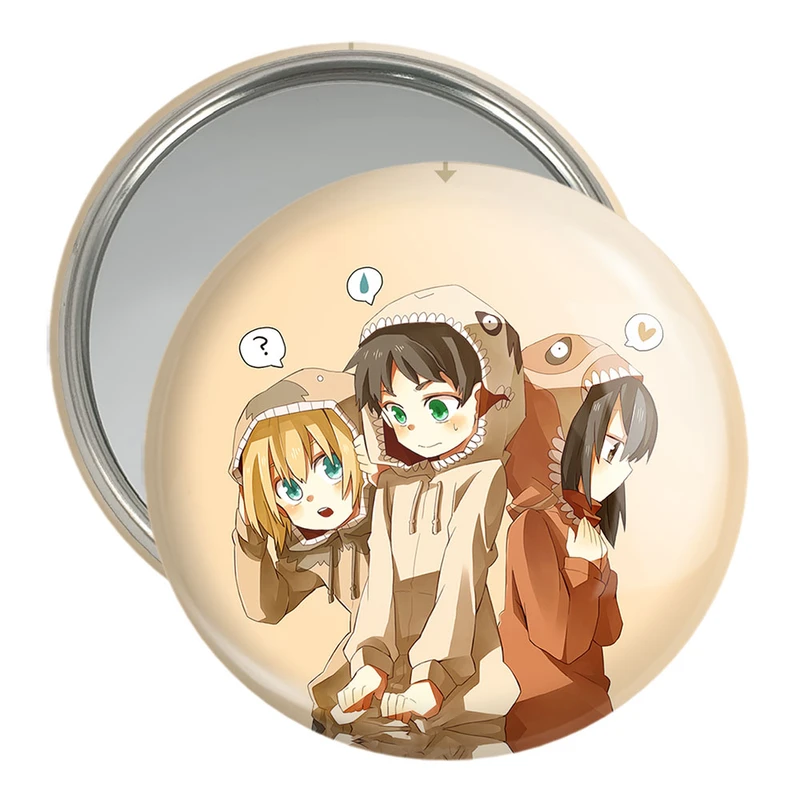 آینه جیبی خندالو مدل آرمین و میکاسا و ارن انیمه اتک آن تایتان Attack on Titan کد 10987