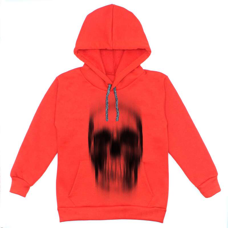 هودی پسرانه مدل اسکلت W62 رنگ قرمز