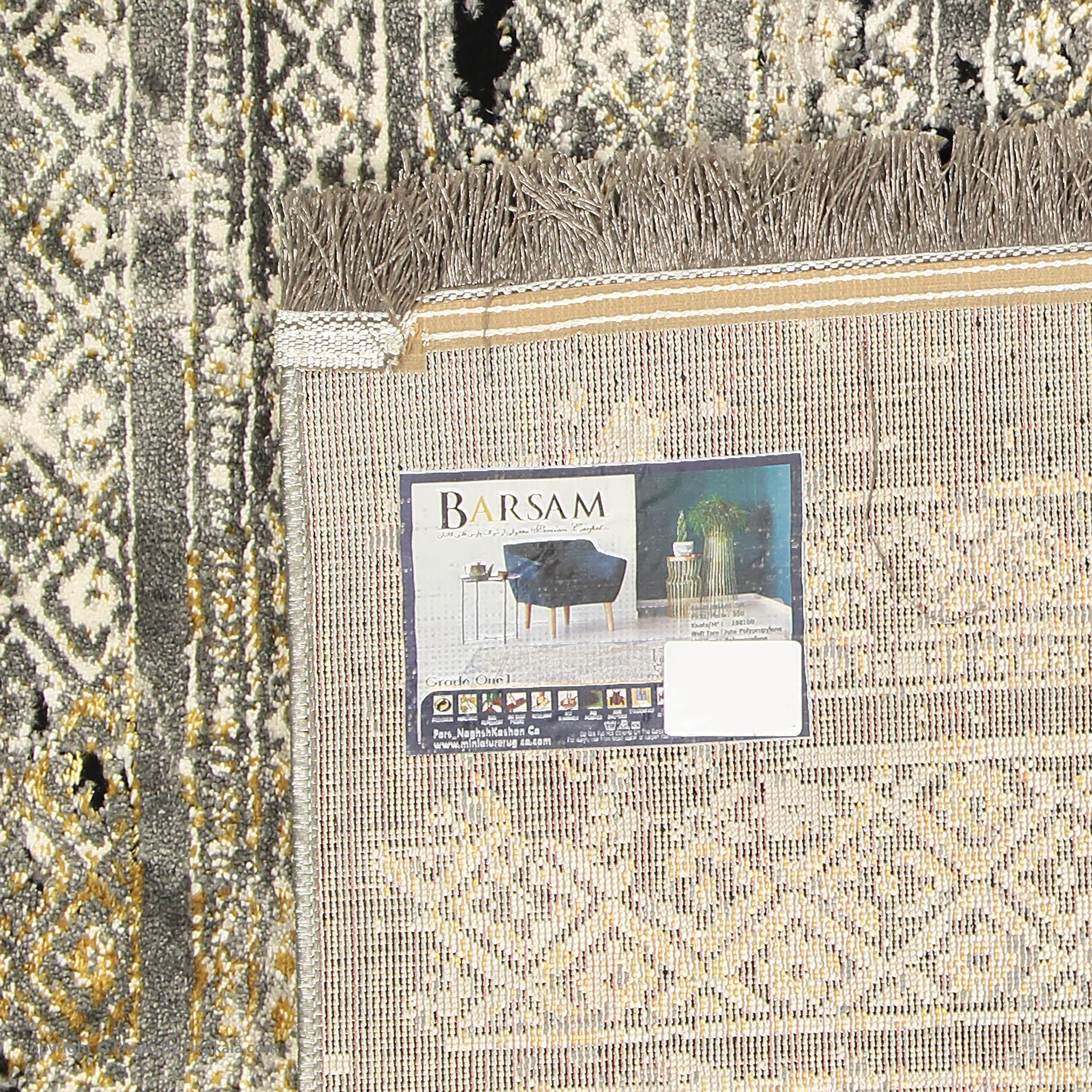 فرش ماشینی برسام کد 9054 زمینه طوسی
