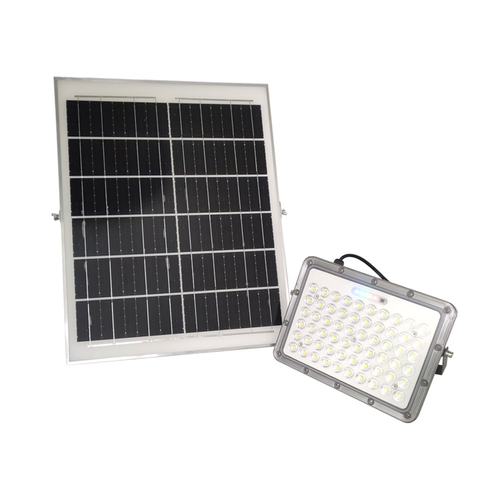 پروژکتور خورشیدی 100 وات مدل فلت 100W کد 803 به همراه پنل خورشیدی