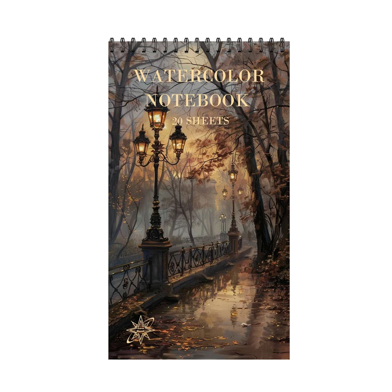 دفتر آبرنگ 20 برگ ستاره خونه مدل جنگل کد a1