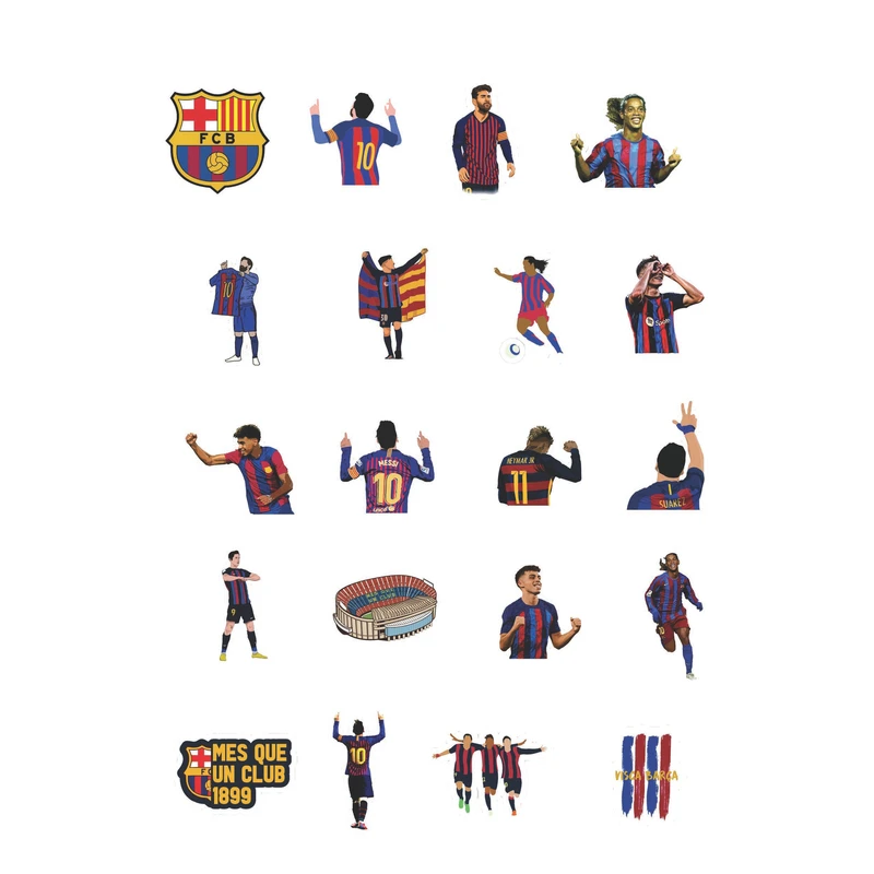 استیکر لپ تاپ کافه پرینت طرح بارسلونا کد FB02 بسته 20 عددی